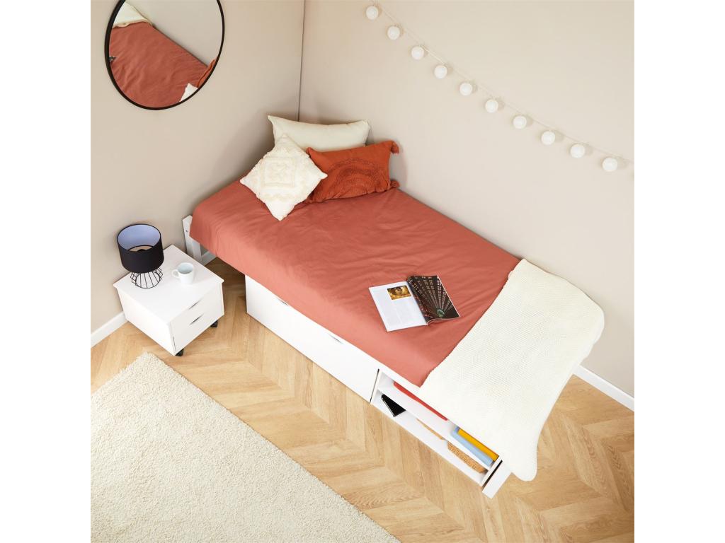 Letto in legno di pino bianco, 90 x 190 cm