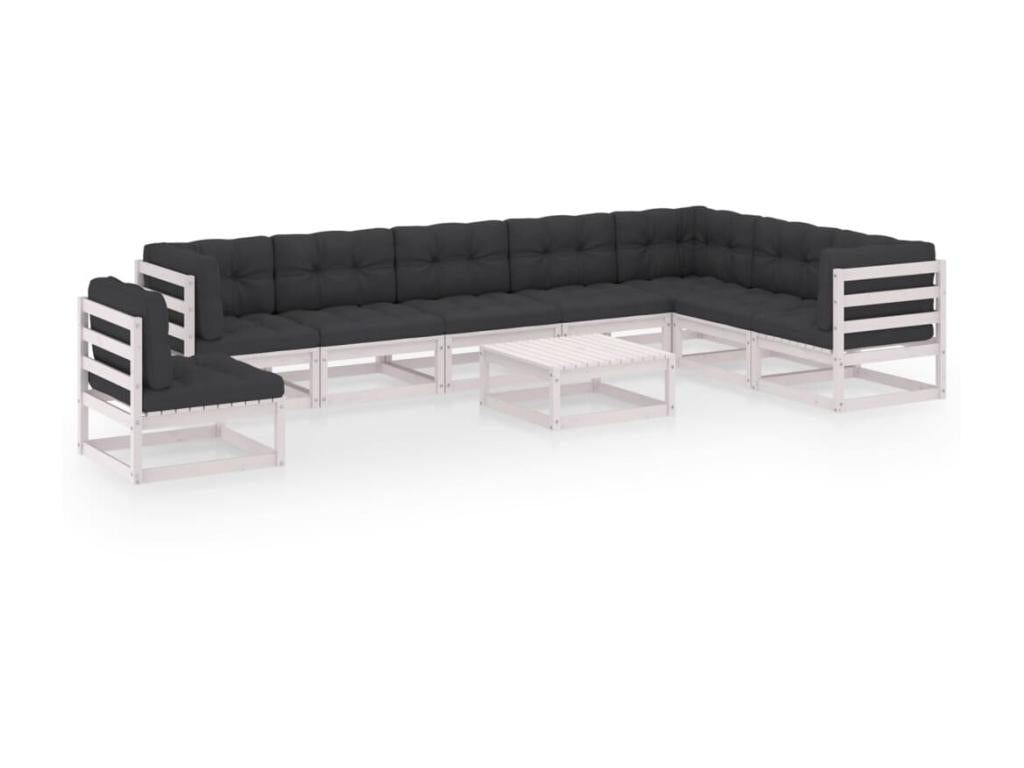 Set di mobili da esterno in legno di pino bianco - dlz1766567869183