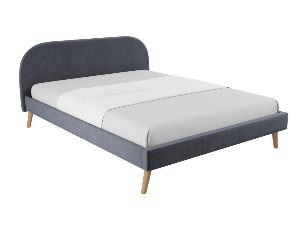 Struttura del letto in tessuto grigio