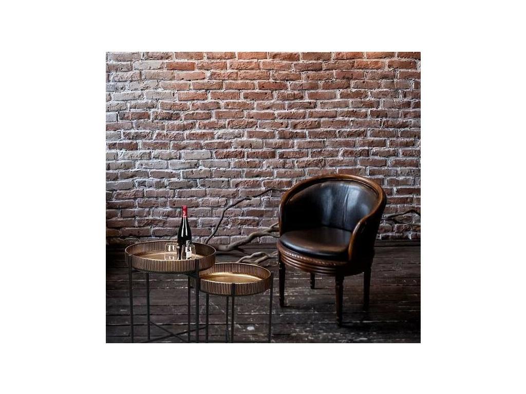 Tavolino laterale in metallo dorato