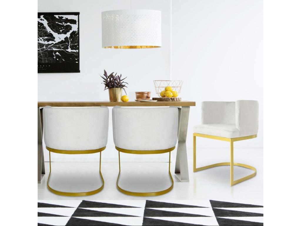 sedia in velluto bianco