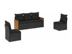 Set di mobili da esterno in vimini intrecciato in resina nera - dlz1766567714950