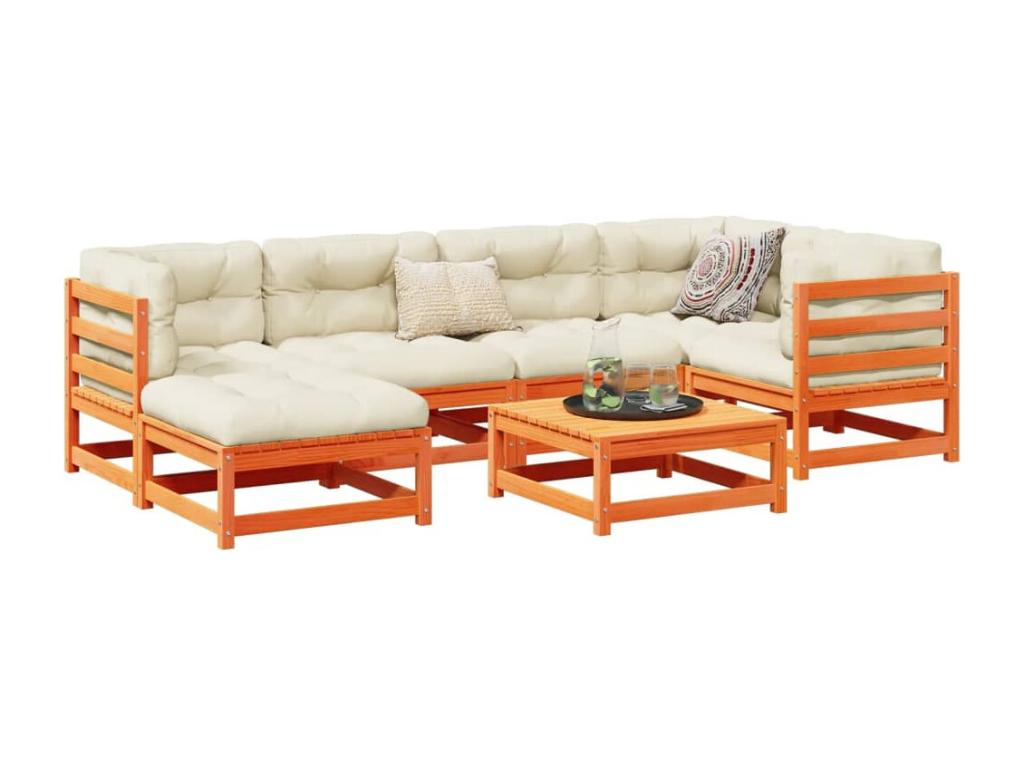 Set di mobili da esterno in legno di pino marrone