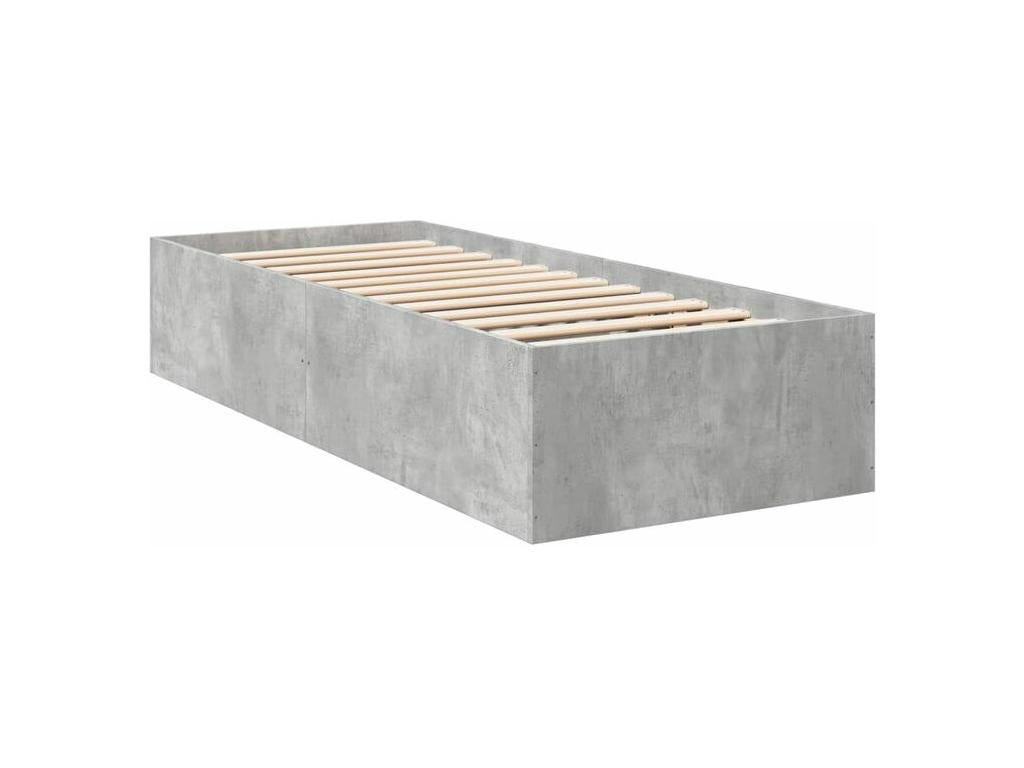 Struttura letto in legno ingegnerizzato grigio, 90 x 190 cm