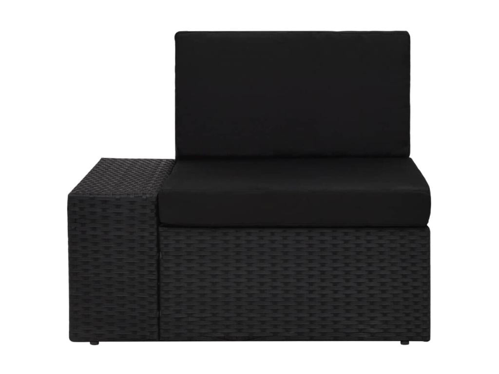 Set di mobili da esterno in vimini intrecciato in resina nera - dlz1766568535063