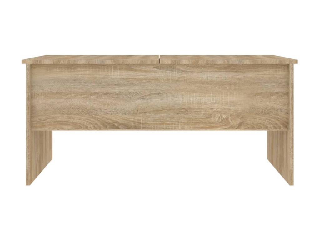 Tavolino da caffè in legno ingegnerizzato naturale, 102 x 50,5 x 46,5 cm