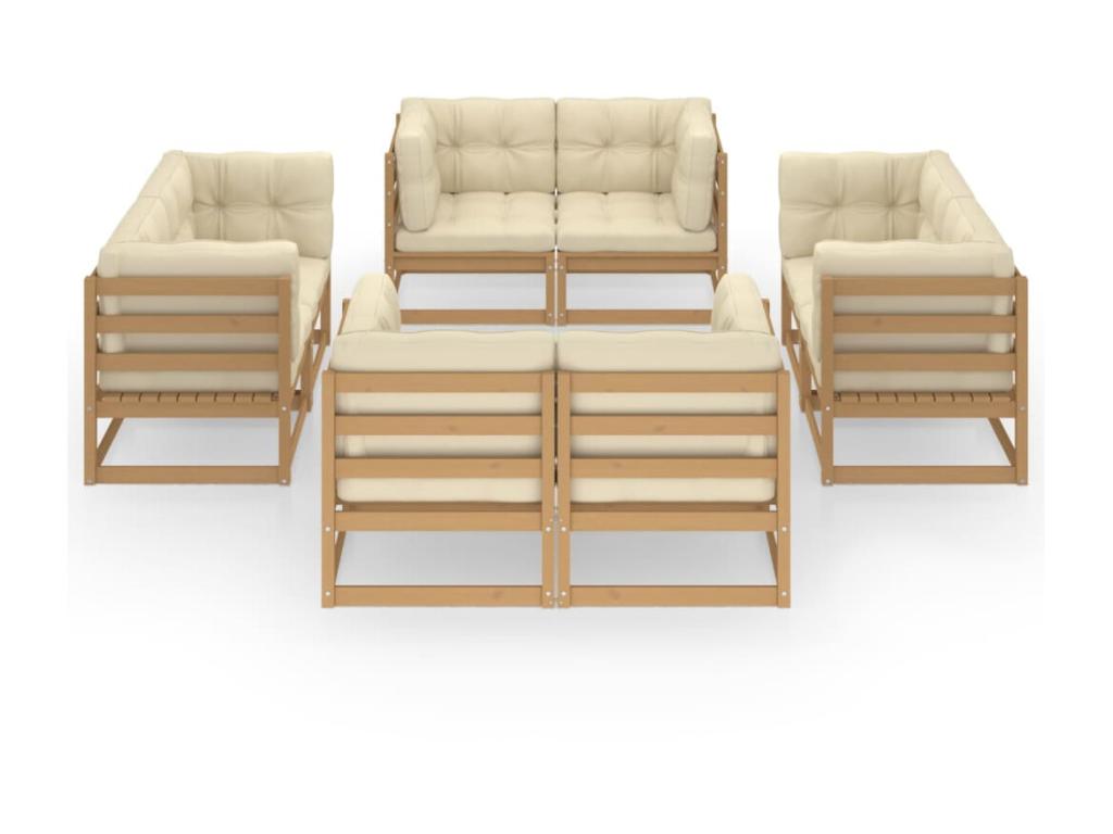 Set di mobili da esterno in legno di pino naturale