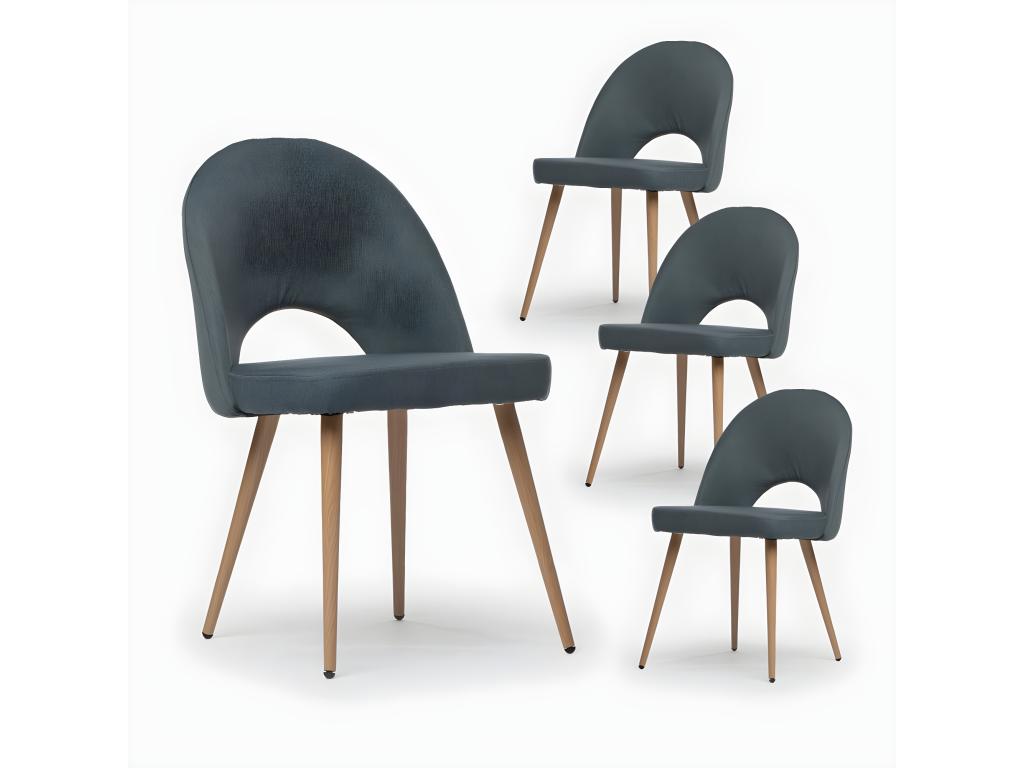 Sedia in tessuto blu, 49 x 85 cm