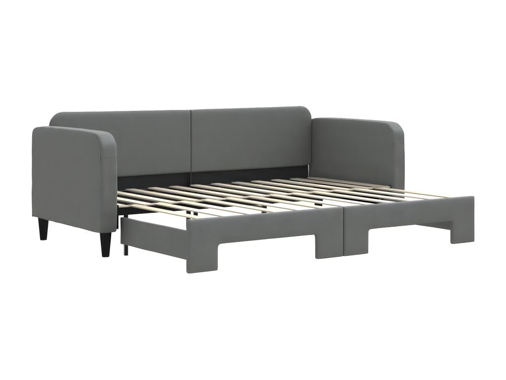 Letto in tessuto grigio, 80 x 200 cm