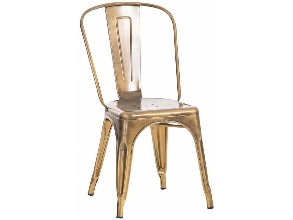 sedia in metallo dorato
