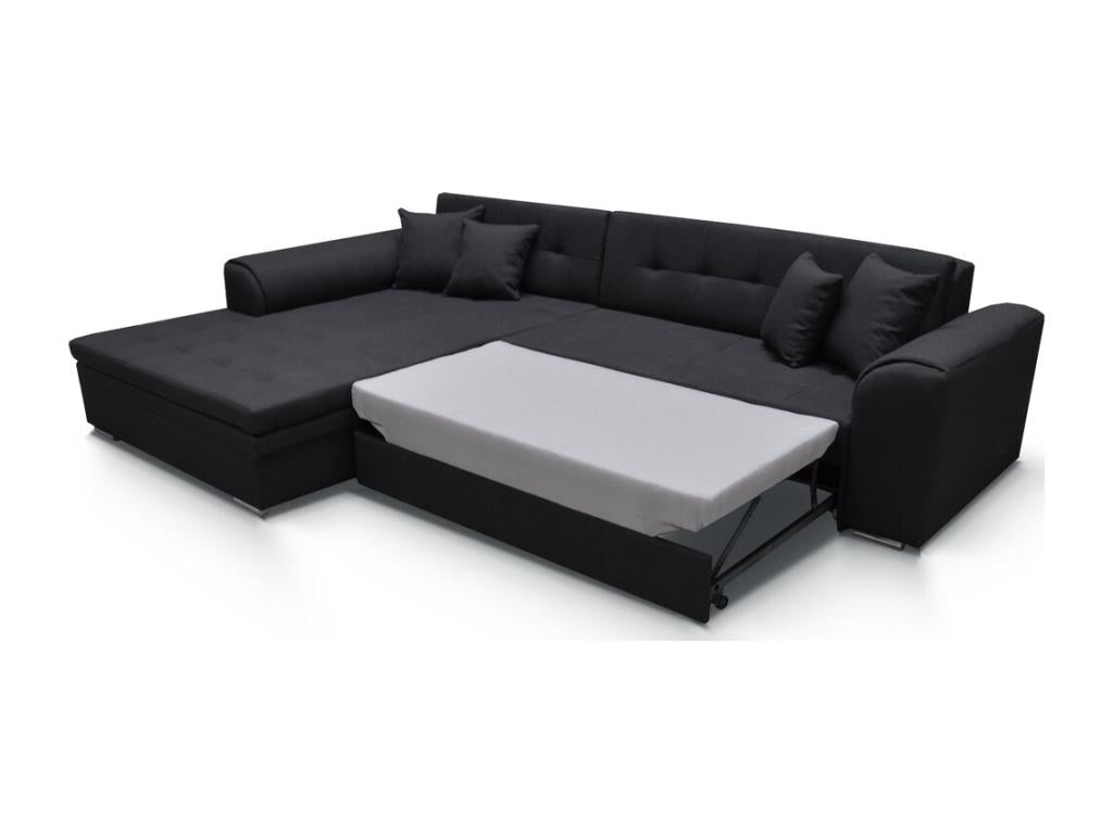 Divano letto in tessuto nero