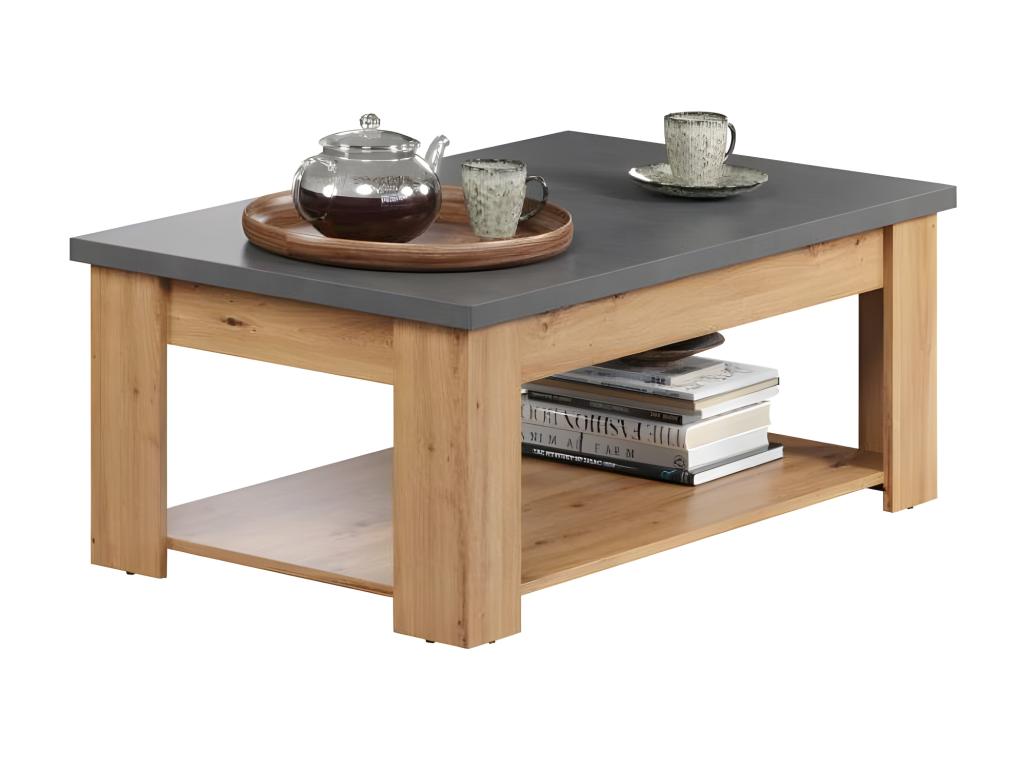 Tavolino da caffè in legno di quercia grigia