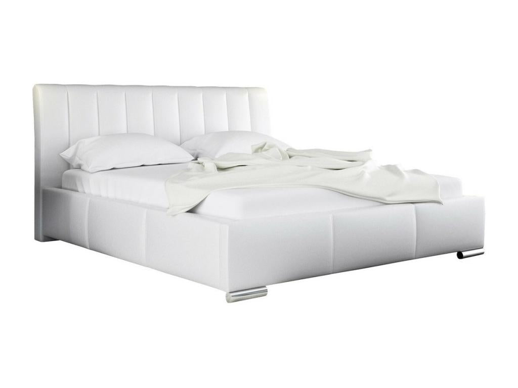 Letto in pelle bianca, 200 x 227 x 103 cm