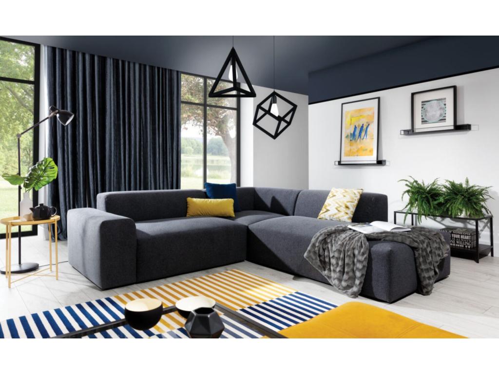 Divano nero, 260 x 250 cm