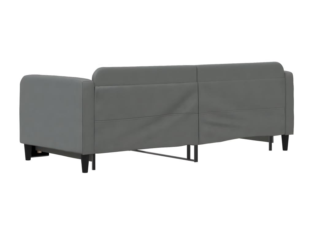 Letto in tessuto grigio, 80 x 200 cm