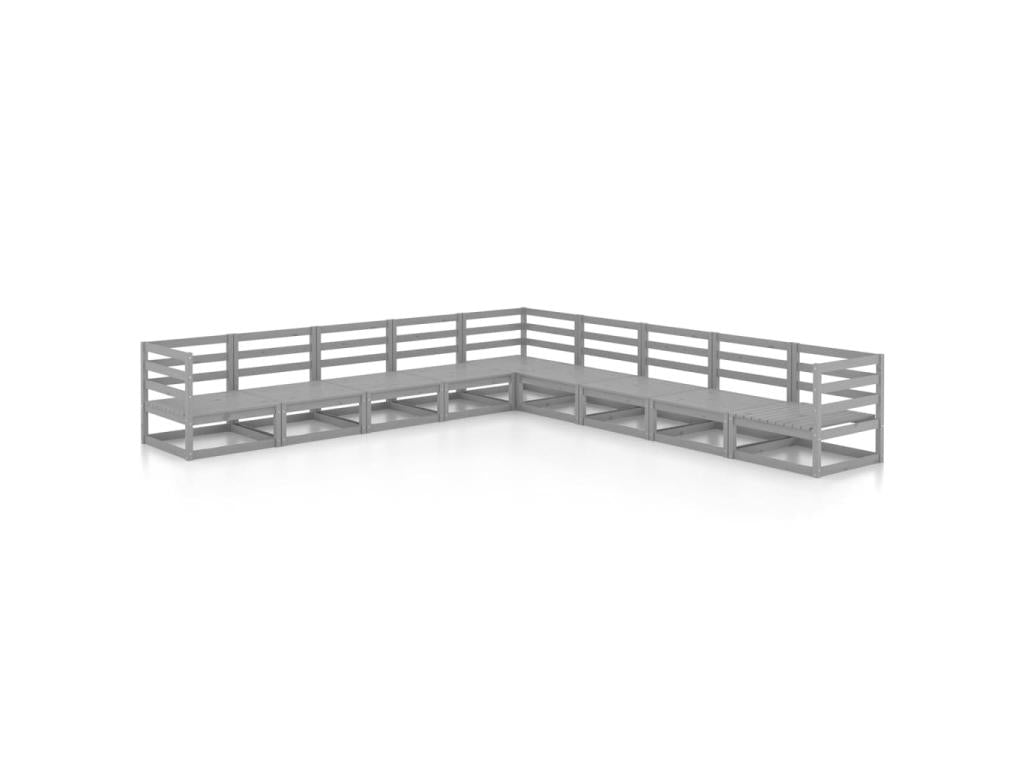 Set di mobili da esterno in legno di pino grigio