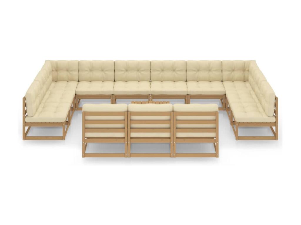 Set di mobili da esterno in legno di pino marrone - dlz1766568506342