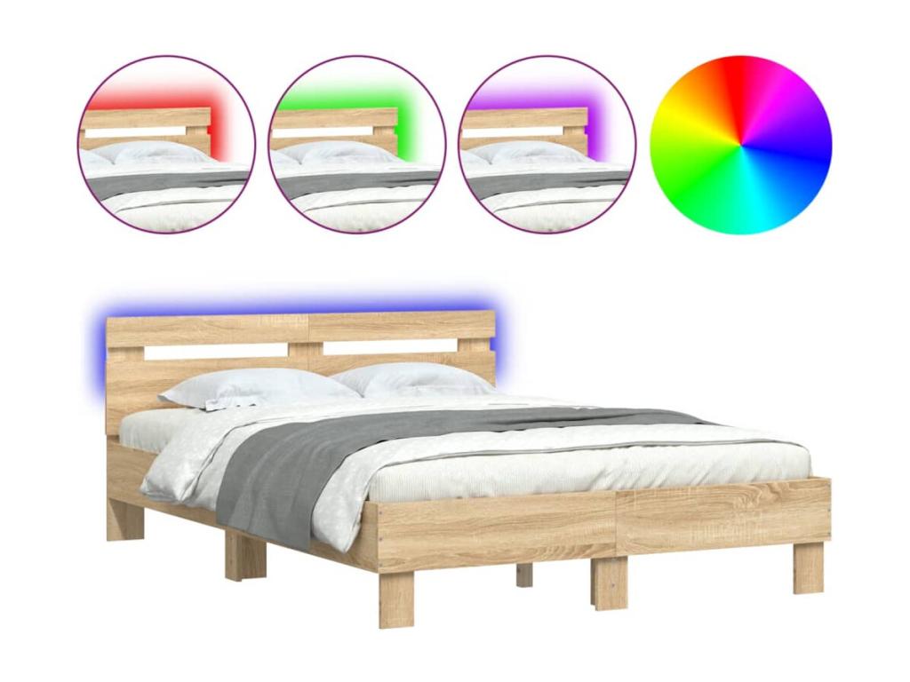 Struttura letto in legno di rovere naturale, 120 x 190 cm