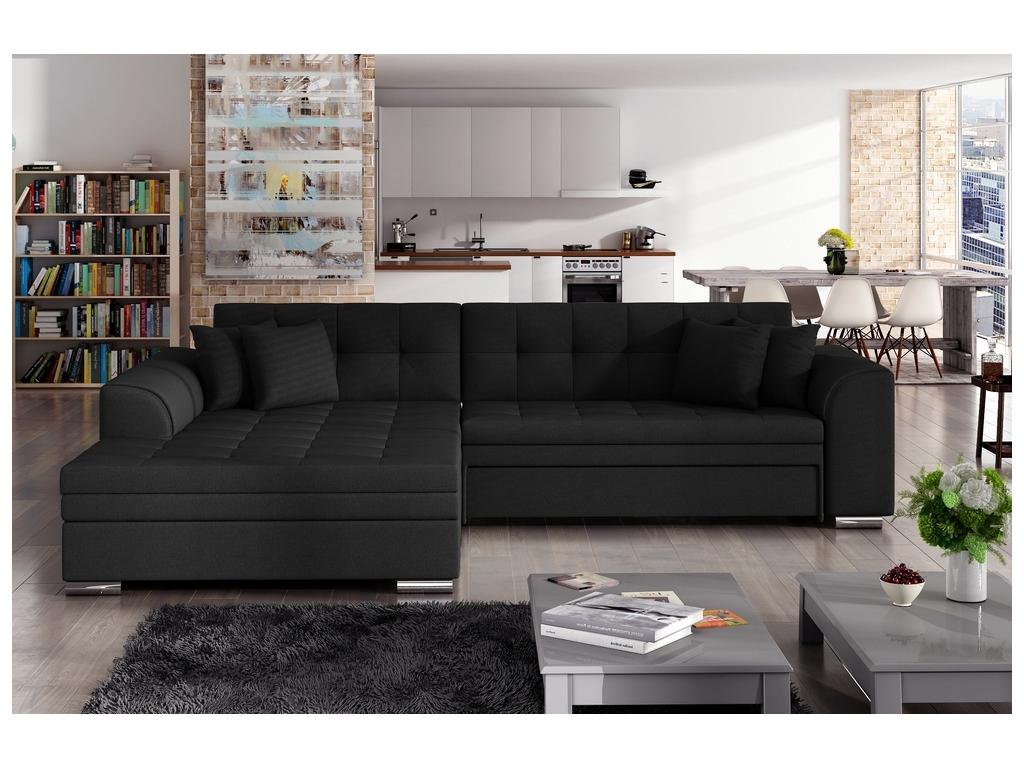 Divano letto in tessuto nero