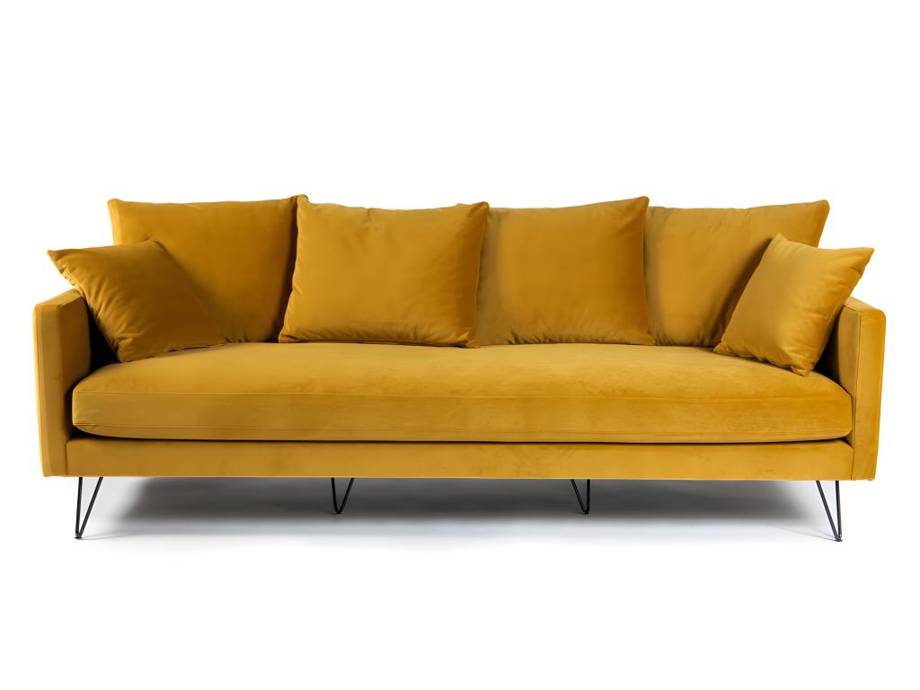 Divano in velluto giallo