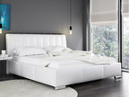 Letto in pelle bianca, 200 x 227 x 103 cm