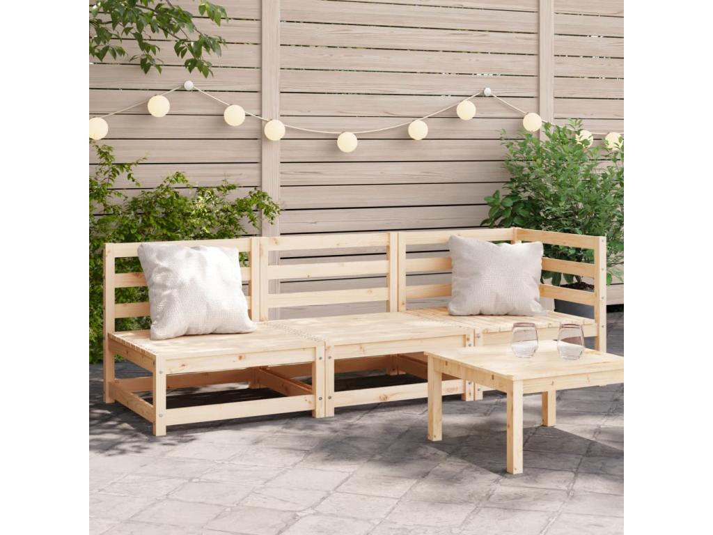 Divano in legno di pino marrone