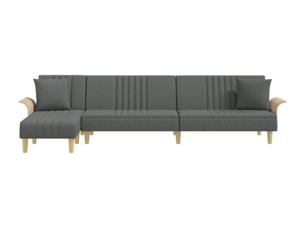 Letto in tessuto grigio, 279 x 140 x 70 cm