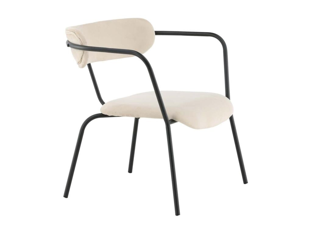 Poltrona in velluto beige