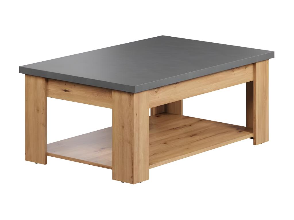 Tavolino da caffè in legno di quercia grigia