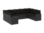 Set di mobili da esterno in vimini intrecciato in resina nera - dlz1766567885656