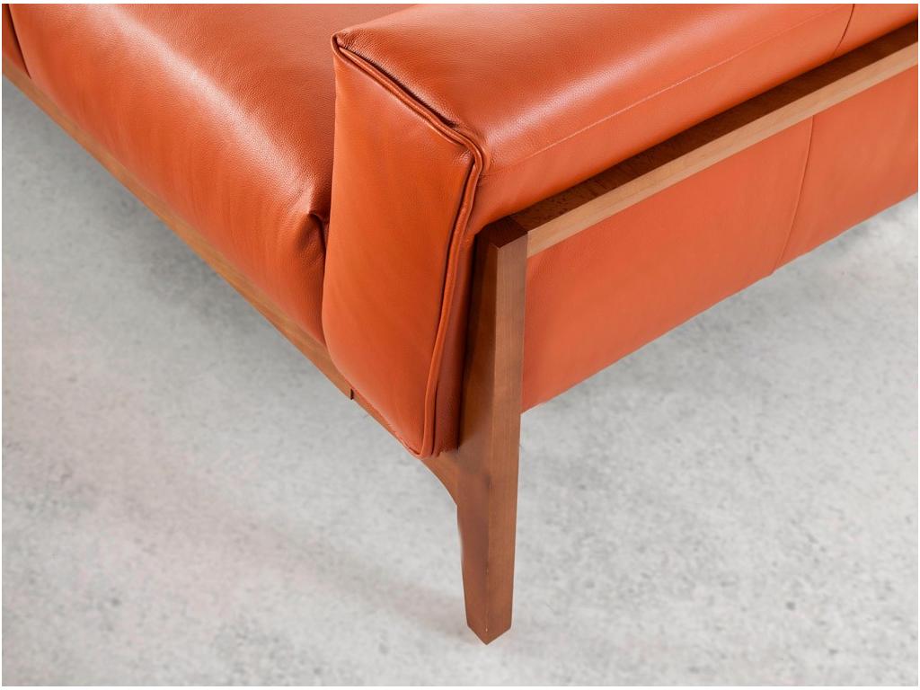 Divano in pelle marrone