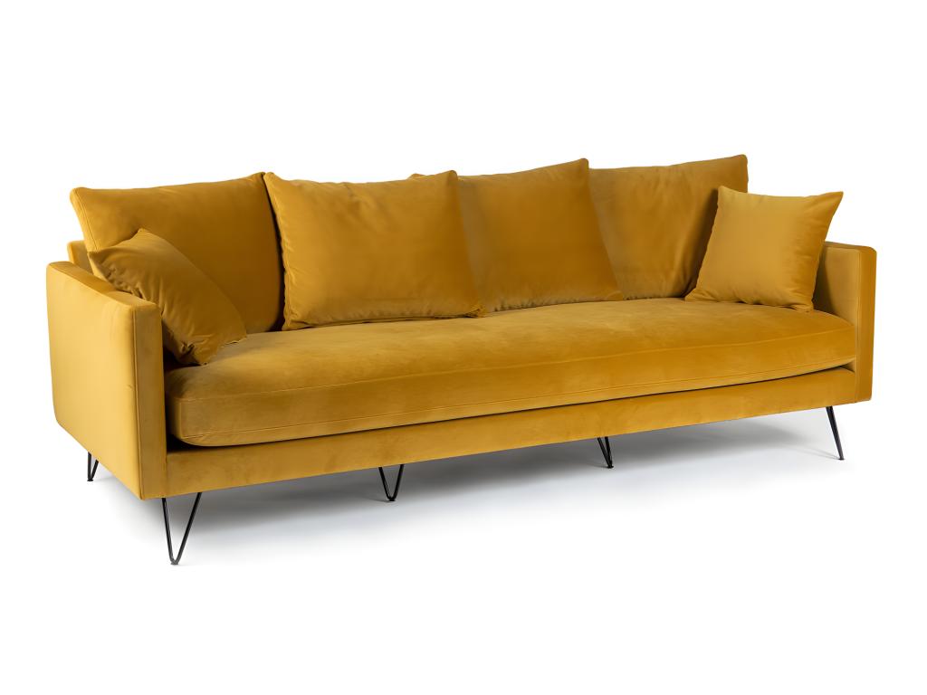 Divano in velluto giallo