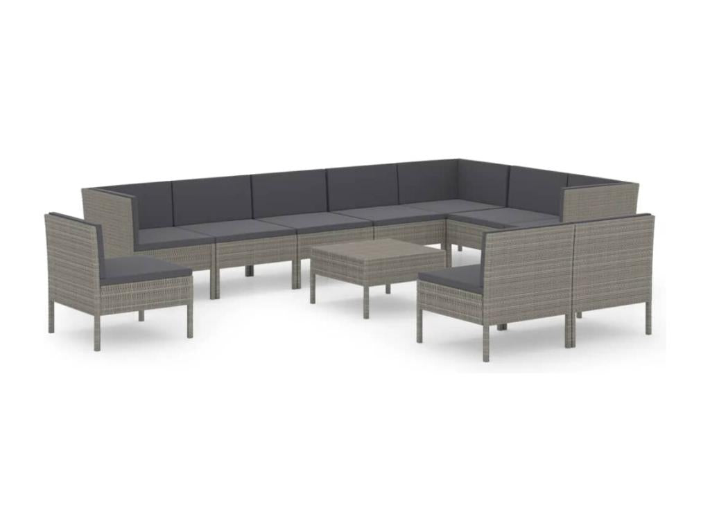 Set di mobili da esterno grigi, 57 x 69 x 69 cm