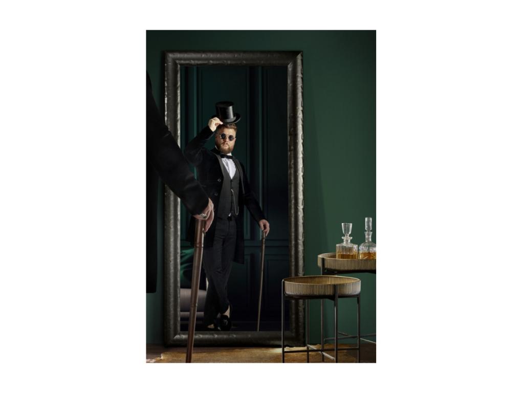 Tavolino laterale in metallo dorato