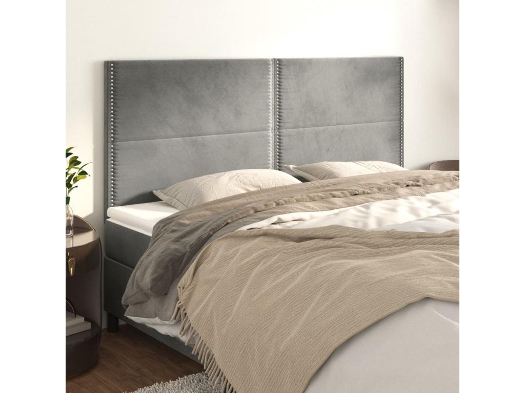 Letto in velluto grigio, 80 x 5 x 78 cm