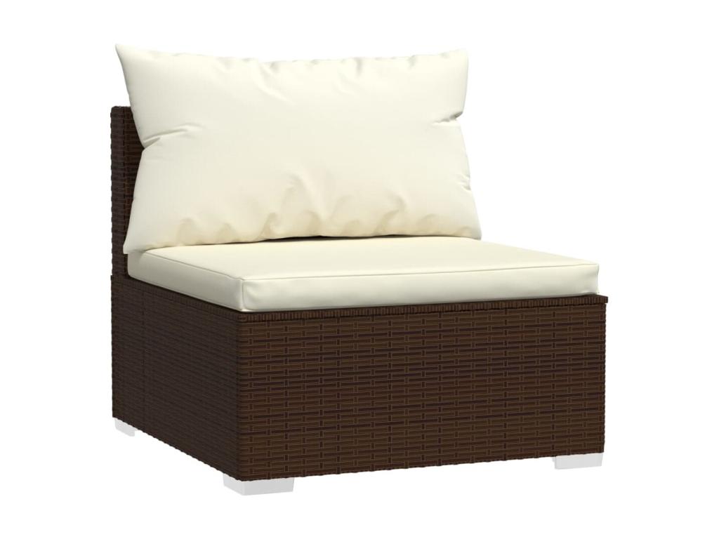 Set di mobili da esterno in vimini intrecciato in resina marrone - dlz1766567702245