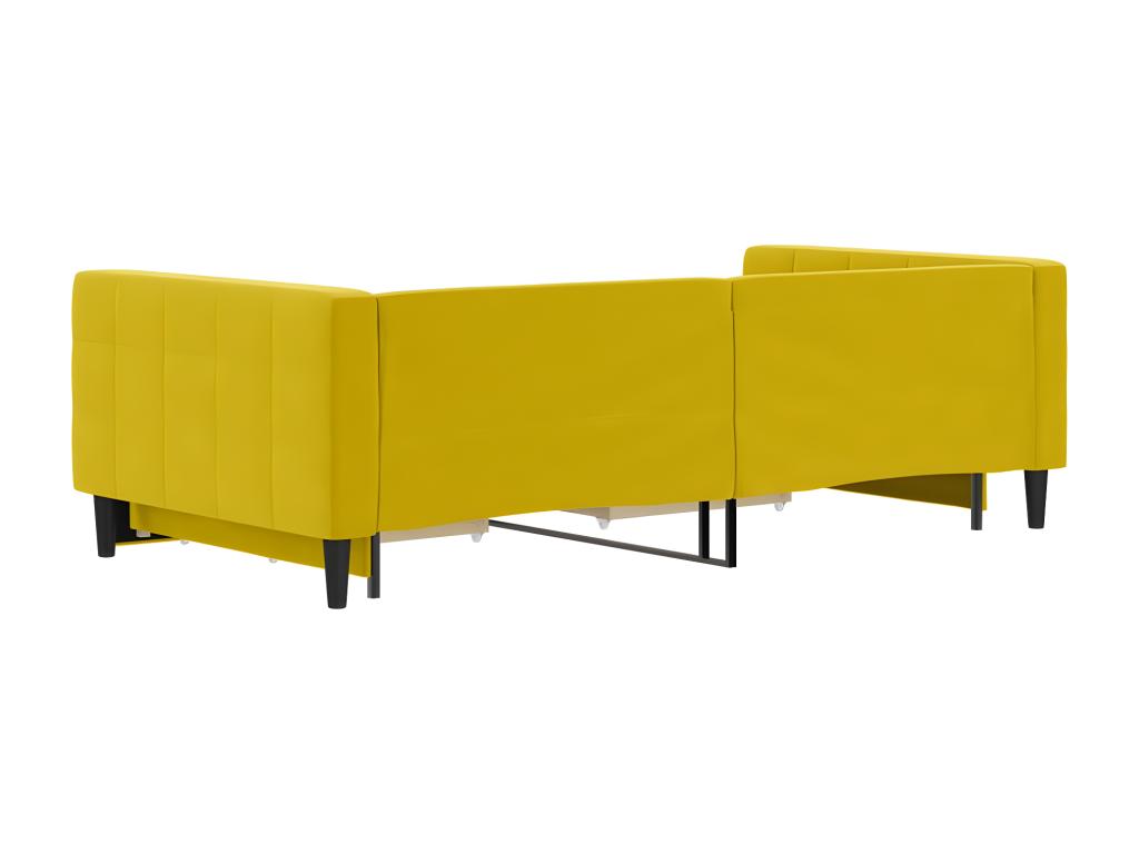 Letto in velluto giallo, 100 x 200 cm