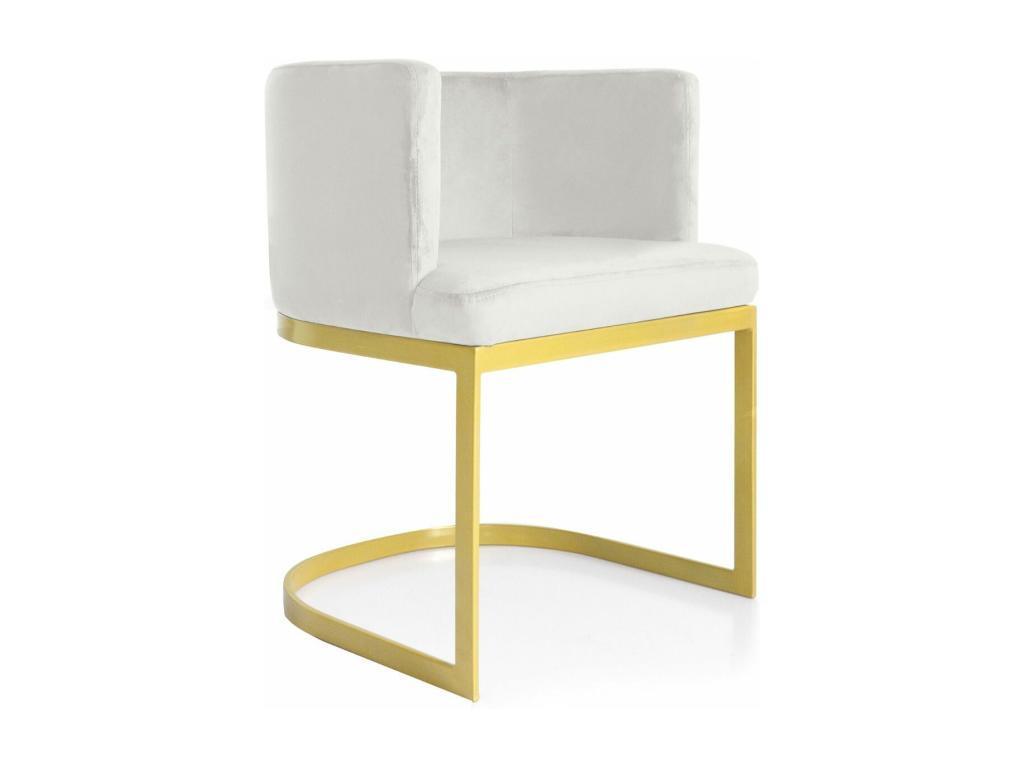 sedia in velluto bianco