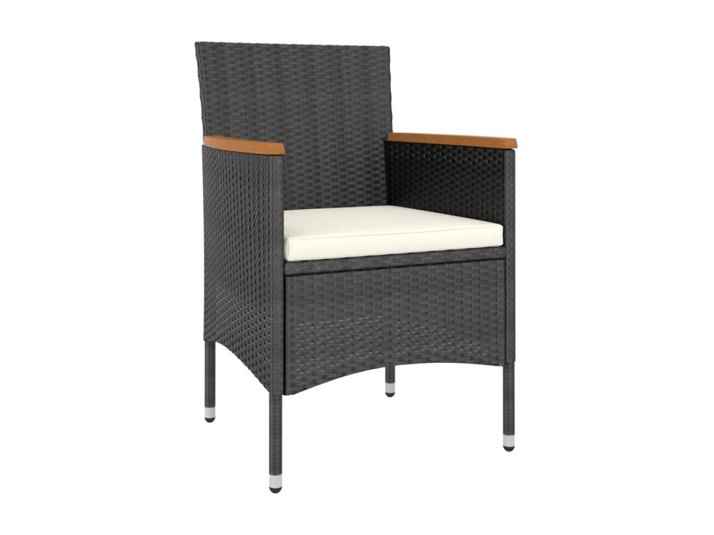 Sedia in vimini intrecciato in resina nera