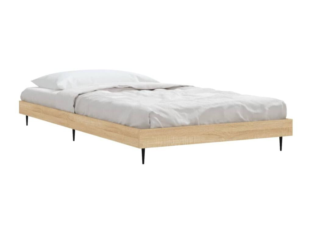 Letto in legno ingegnerizzato naturale, 90 x 190 cm