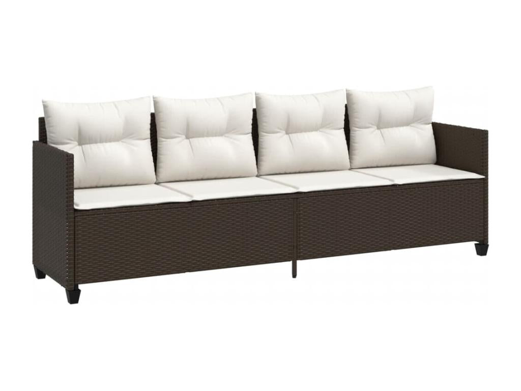 Set di mobili da esterno in vimini intrecciato in resina marrone