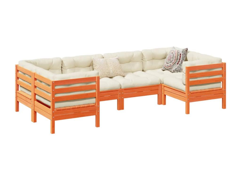 Set di mobili da esterno in legno di pino marrone - dlz1766567889796