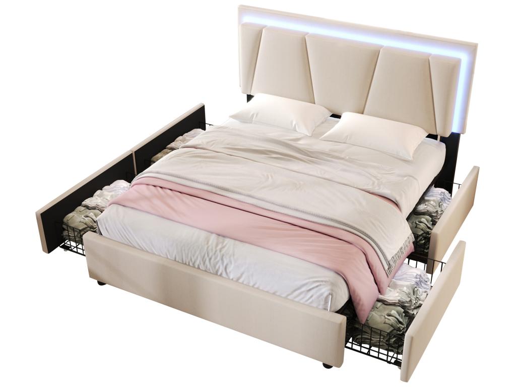 Letto beige, 160 x 200 cm