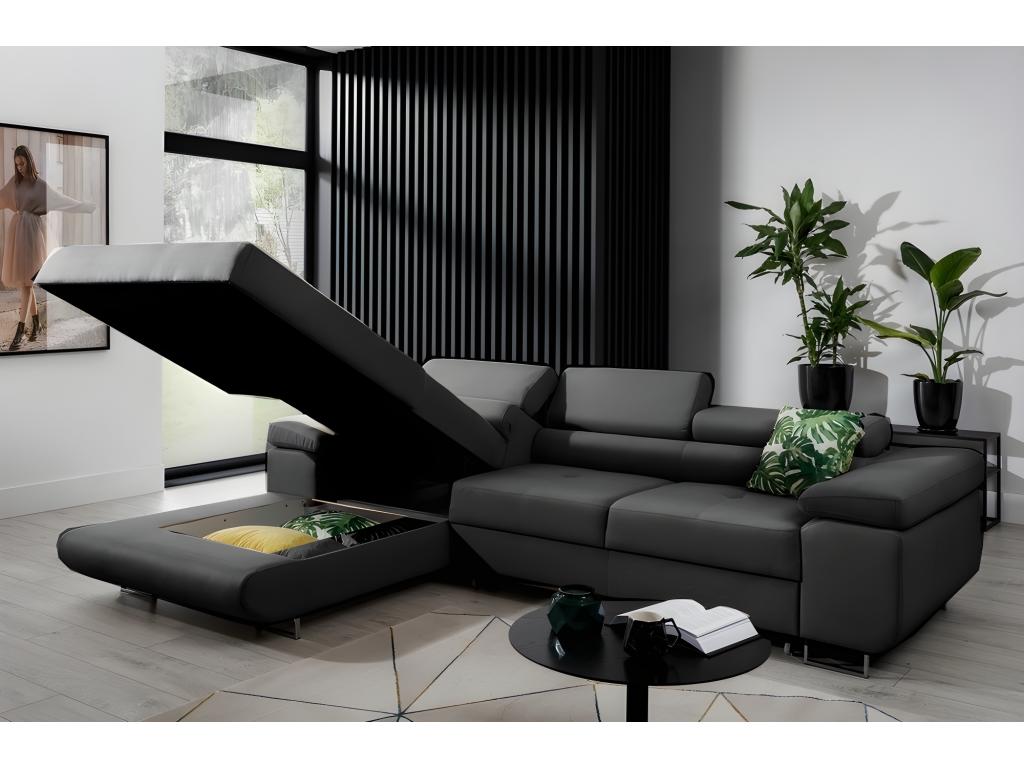 Divano letto in tessuto nero - dlz1766567770896