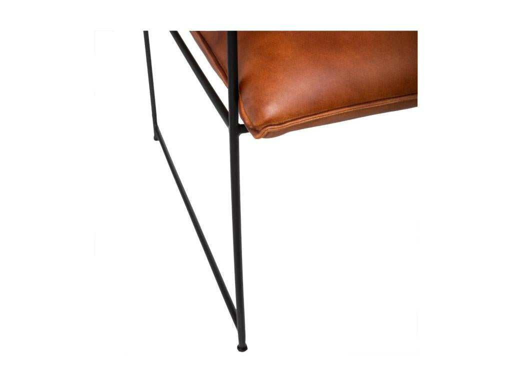 Poltrona in pelle marrone