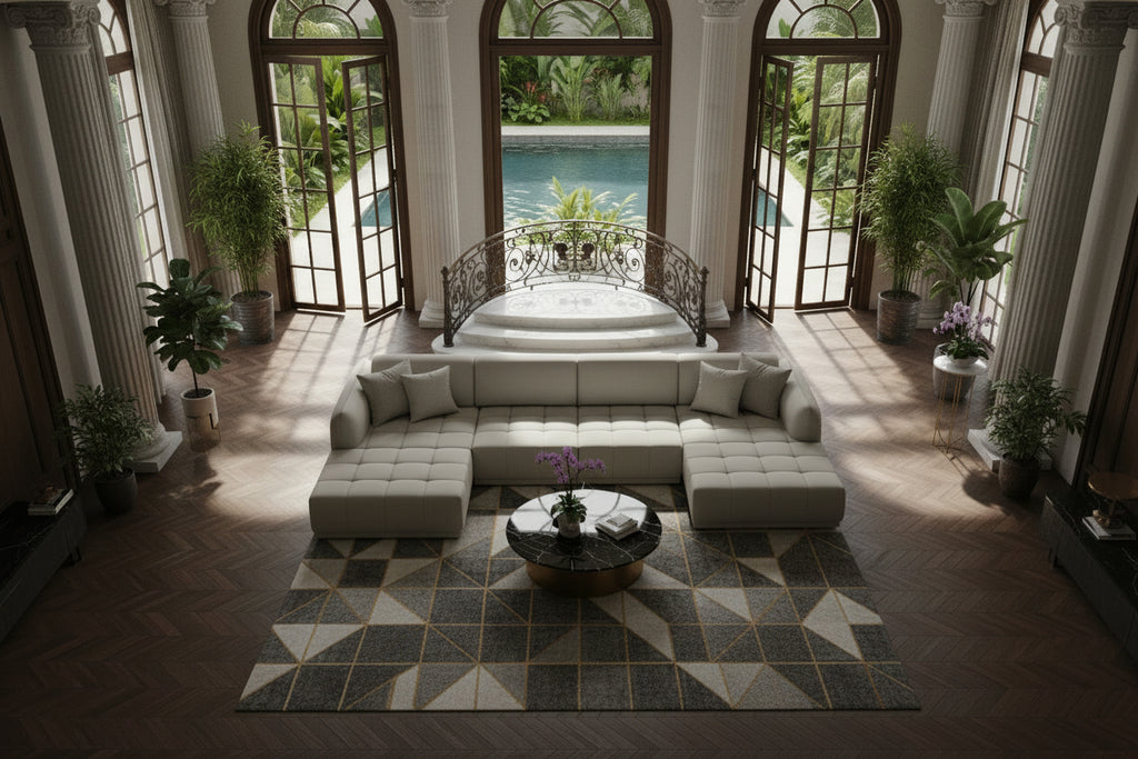 Divano in tessuto beige