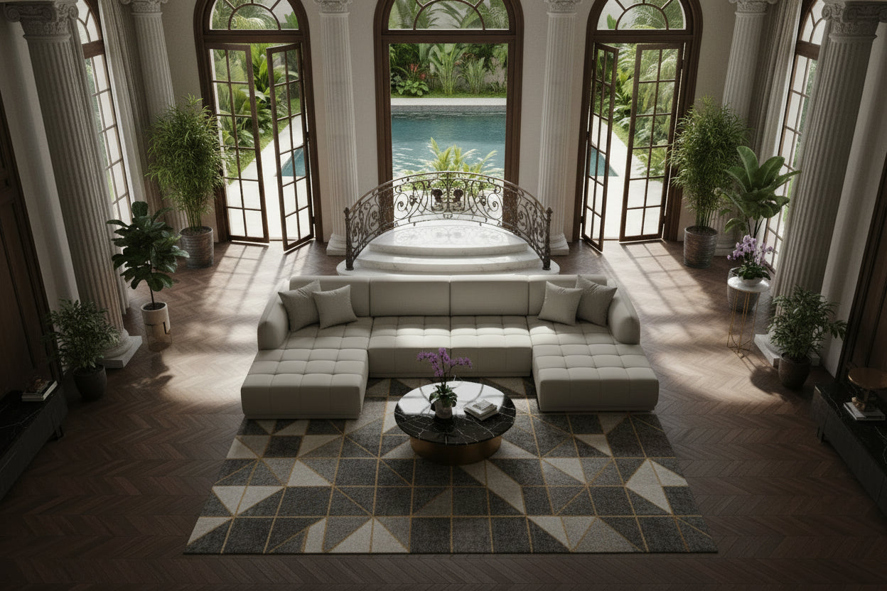 Divano in tessuto beige