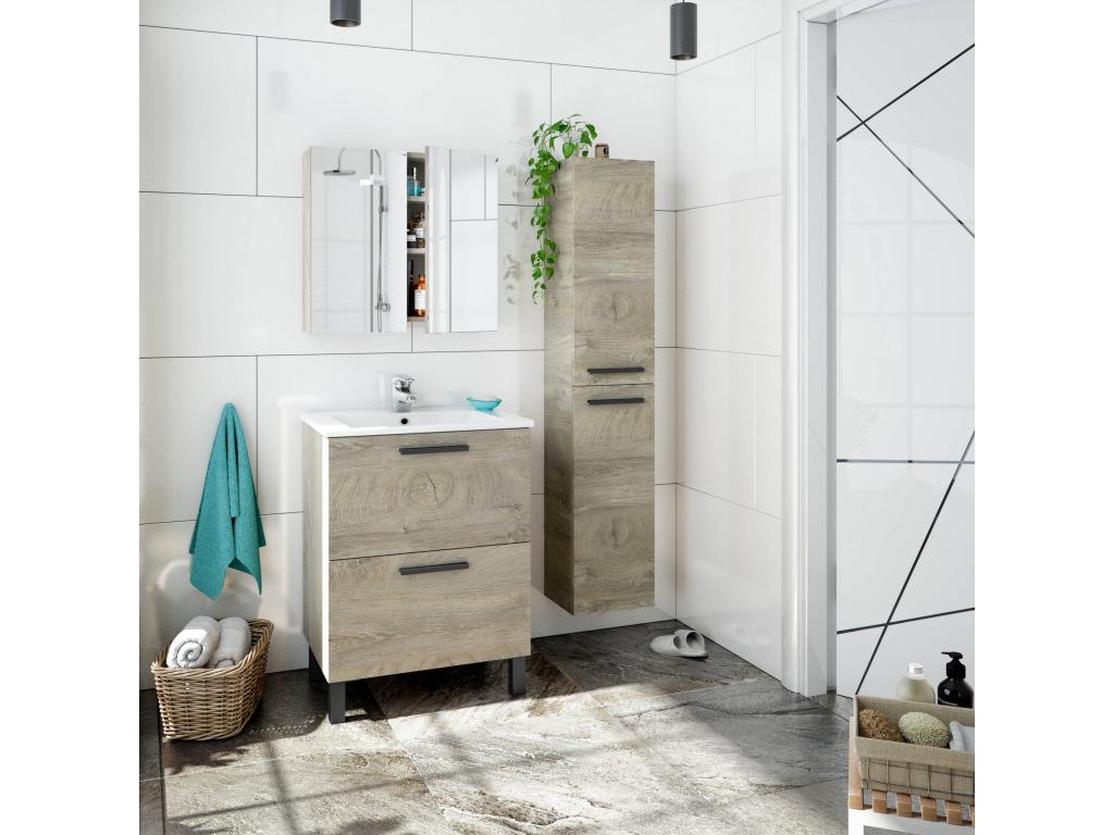 Armadio in legno di quercia marrone - dlz1766568521144