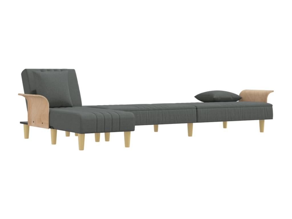 Letto in tessuto grigio, 279 x 140 x 70 cm