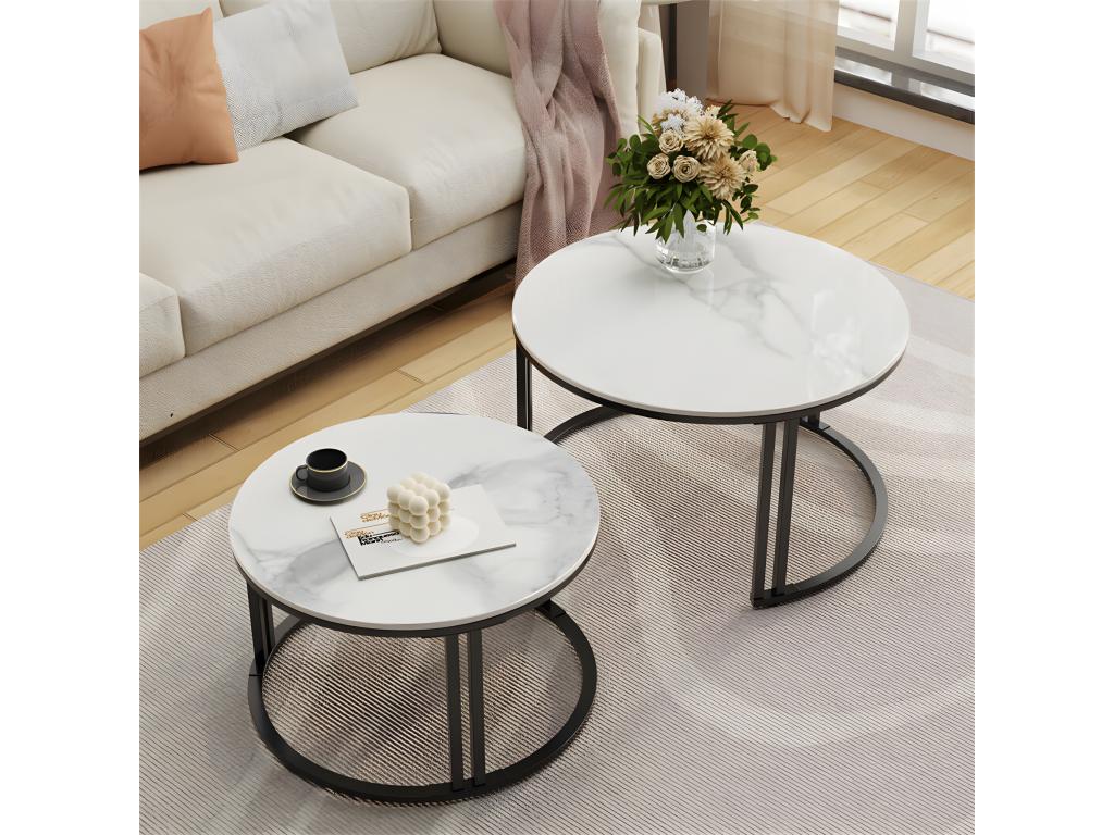 Tavolino da caffè in metallo bianco